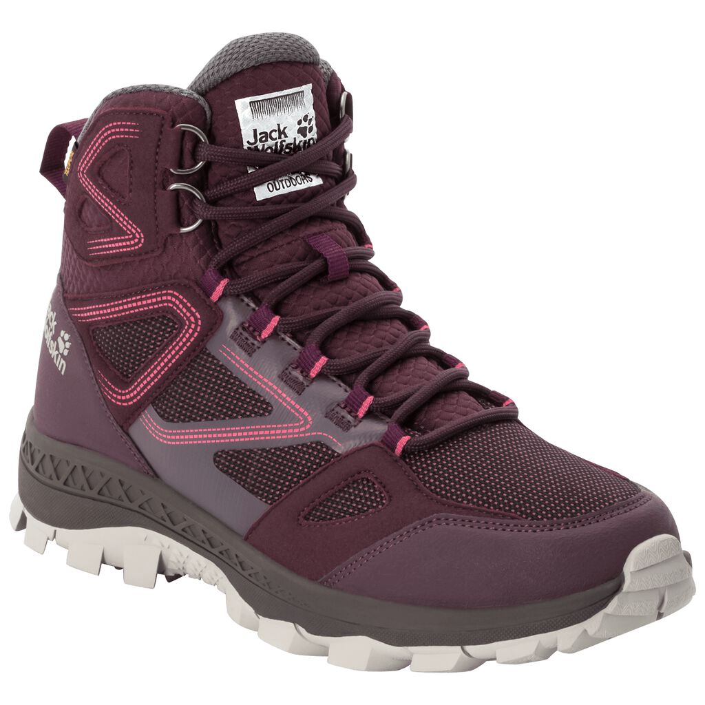 Jack Wolfskin DOWNHILL TEXAPORE MID Chaussures Femme Bordeaux/Rose - YCDZWUT-26